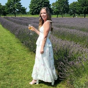 Floral on White Peplum Dress